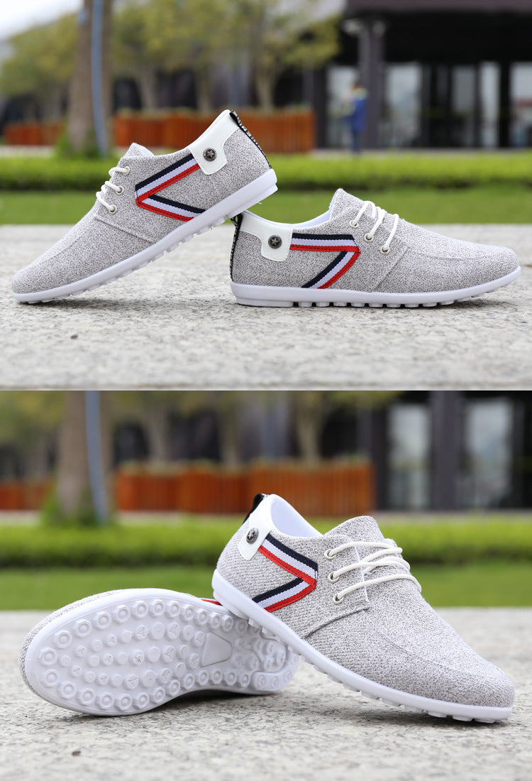 Men'S Soft-Soled Canvas Shoes, Sports And Leisure Old Beijing Cloth Shoes, Peas Shoes Image