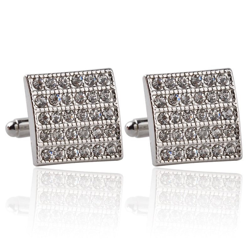 Fashion Diamond Cufflinks Square Men s French Cufflinks Image