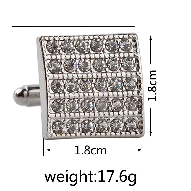 Fashion Diamond Cufflinks Square Men s French Cufflinks