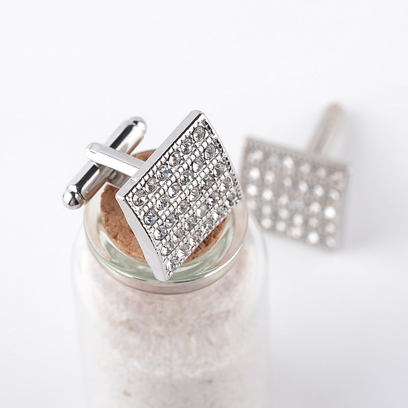 Fashion Diamond Cufflinks Square Men s French Cufflinks Image