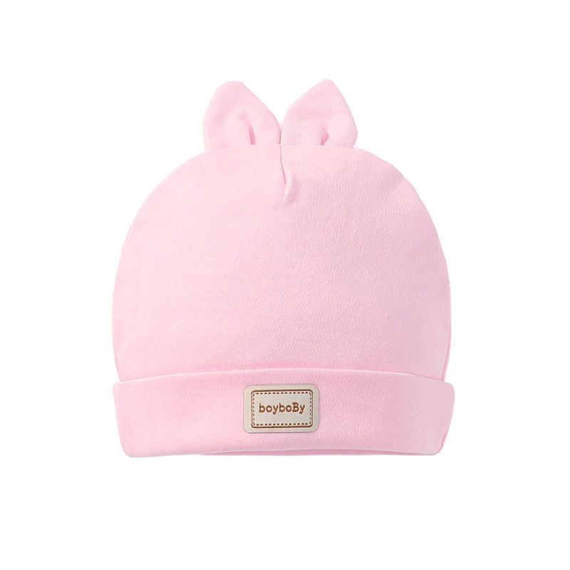 Cute Kids Hat Cap with Bibs Candy Solid Colors Boys Girls Baby Beanies Hats Cotton Born Baby Hat Image