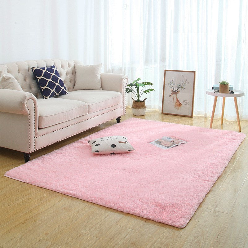 Silky Fluffy Carpet Modern Home Decor Long Plush Shaggy Rug Image