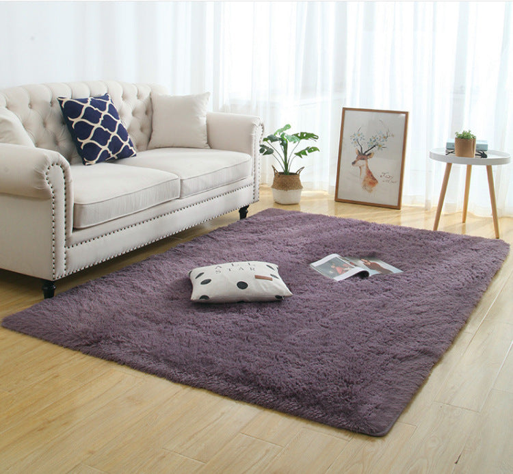 Silky Fluffy Carpet Modern Home Decor Long Plush Shaggy Rug Image