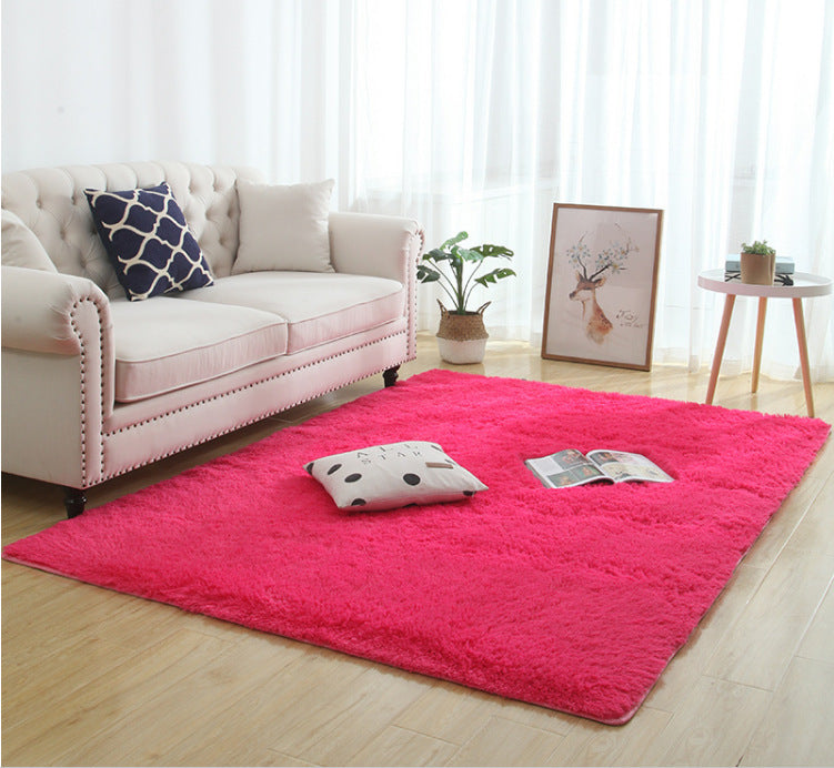 Silky Fluffy Carpet Modern Home Decor Long Plush Shaggy Rug Image