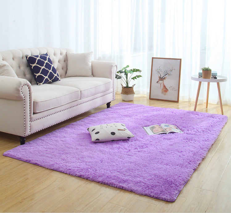 Silky Fluffy Carpet Modern Home Decor Long Plush Shaggy Rug Image