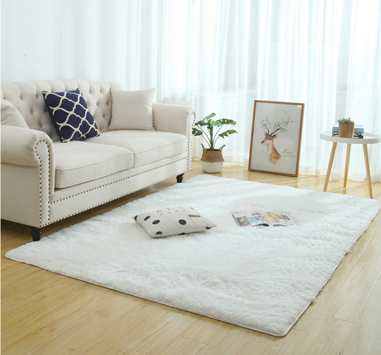 Silky Fluffy Carpet Modern Home Decor Long Plush Shaggy Rug Image