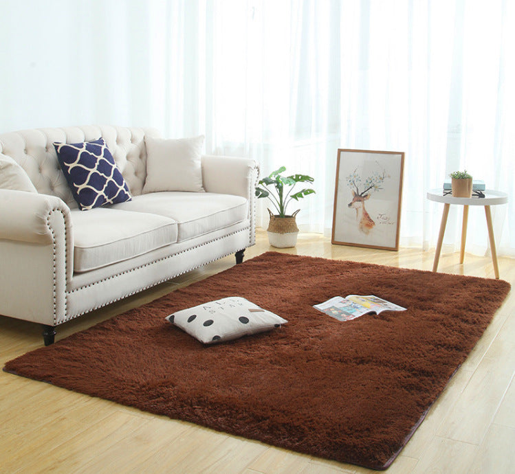 Silky Fluffy Carpet Modern Home Decor Long Plush Shaggy Rug Image