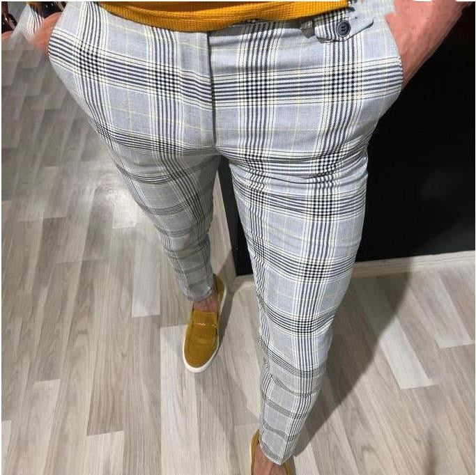 Plaid Pants Summer Nine-point Trousers For Men Image