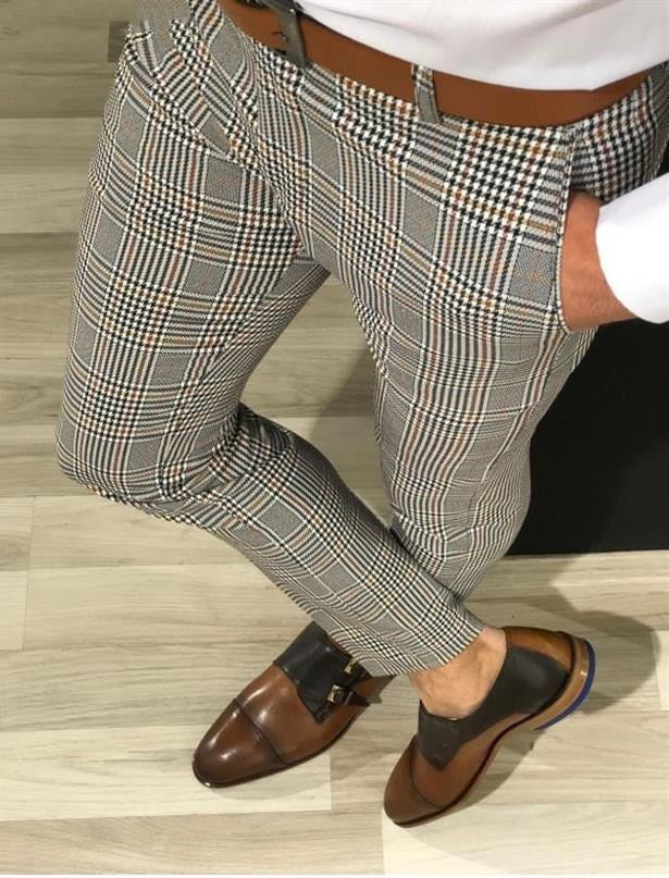 Plaid Pants Summer Nine-point Trousers For Men Image