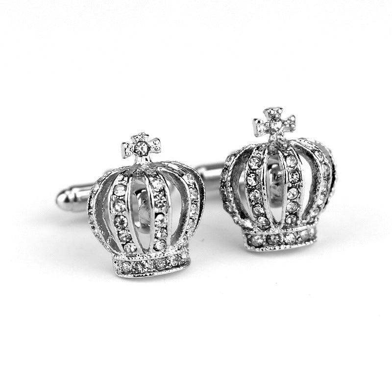 Classic Diamond Crown Shape Cufflinks French Cufflinks Cufflinks Image