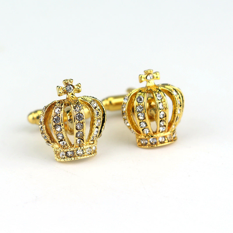 Classic Diamond Crown Shape Cufflinks French Cufflinks Cufflinks Image