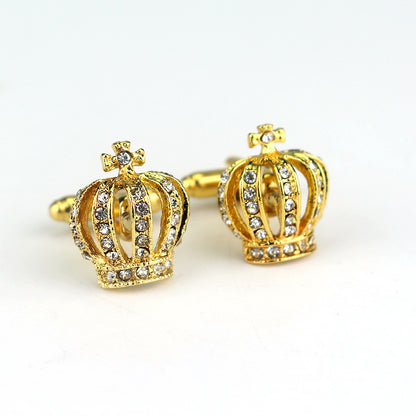 Classic Diamond Crown Shape Cufflinks French Cufflinks Cufflinks