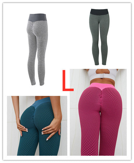 Plaid Leggings Fitness Yoga Pants Women's Seamless High Waist Leggings Breathable Gym Image