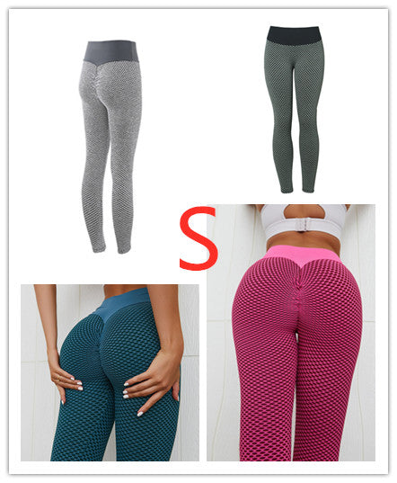 Plaid Leggings Fitness Yoga Pants Women's Seamless High Waist Leggings Breathable Gym Image