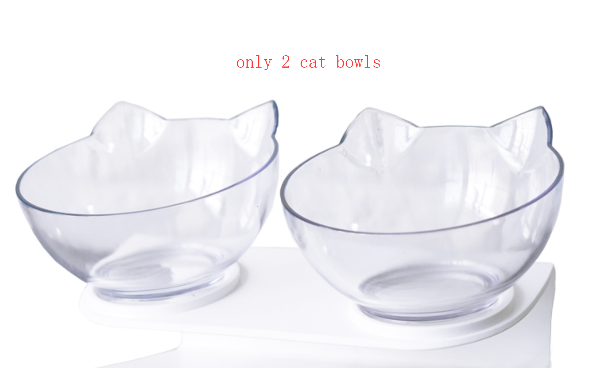 New Inclined Food Cat Ear Oblique Mouth Transparent Single Pet Bowl Image