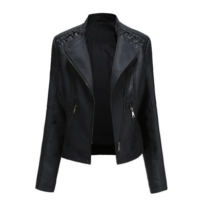 Women's Leather Jackets Women's Short Jackets Slim Thin Leather Jackets Ladies Motorcycle Suits Image