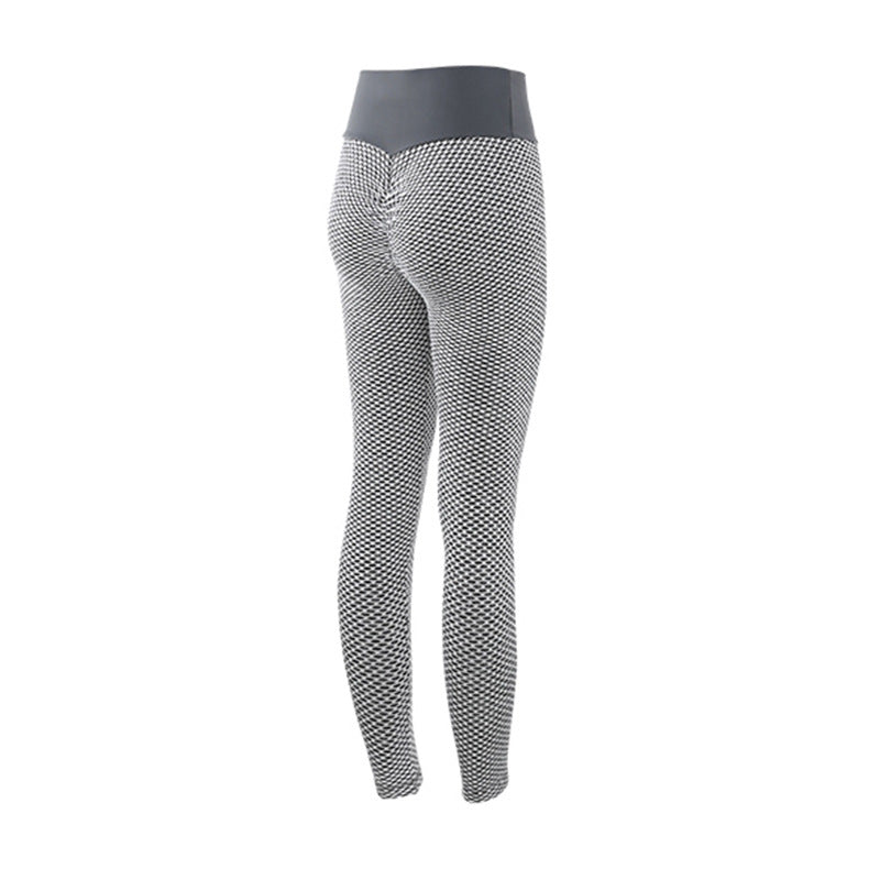 Plaid Leggings Fitness Yoga Pants Women's Seamless High Waist Leggings Breathable Gym Image