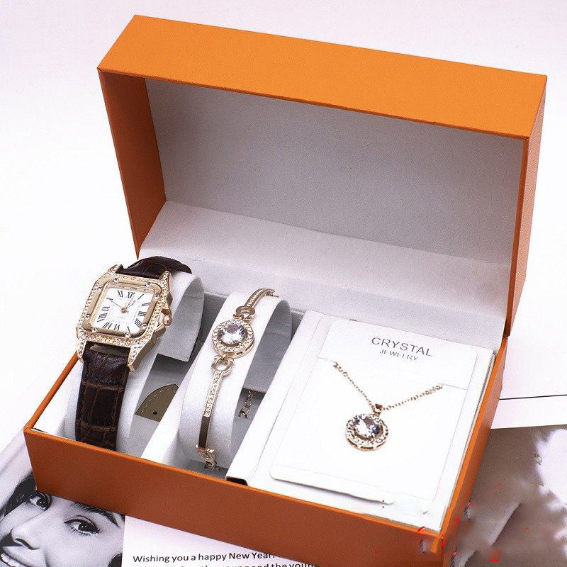 Wrist Watch Set Foreign Trade Watches Women New Necklace Bracelets Wristwatches Women Image