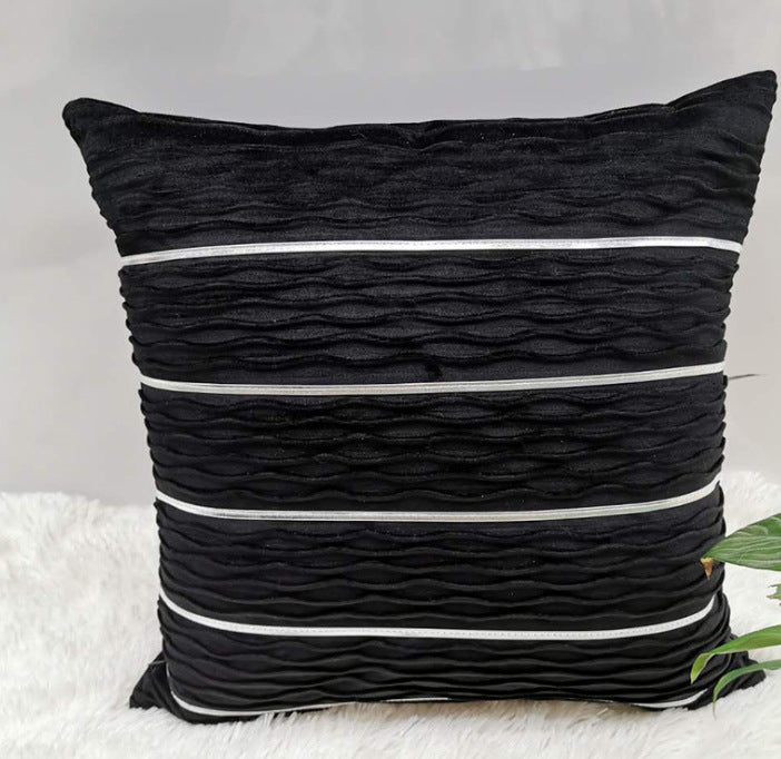 Simple Luxury Striped Velvet Pillow Cover Pillow Cushion Cover Pillow Case Covers for Sofa Flannel Velvet Sofa Cushion Cover Image