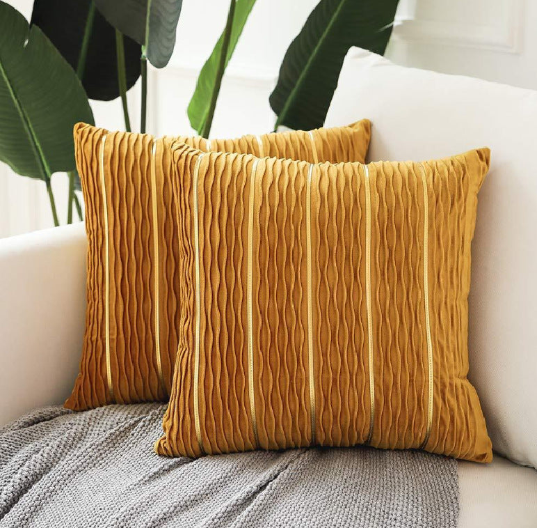 Simple Luxury Striped Velvet Pillow Cover Pillow Cushion Cover Pillow Case Covers for Sofa Flannel Velvet Sofa Cushion Cover Image