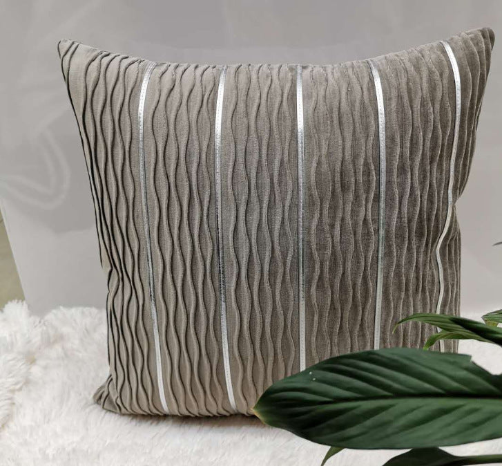 Simple Luxury Striped Velvet Pillow Cover Pillow Cushion Cover Pillow Case Covers for Sofa Flannel Velvet Sofa Cushion Cover Image