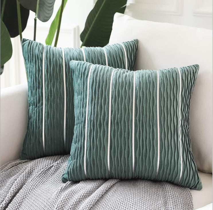 Simple Luxury Striped Velvet Pillow Cover Pillow Cushion Cover Pillow Case Covers for Sofa Flannel Velvet Sofa Cushion Cover Image