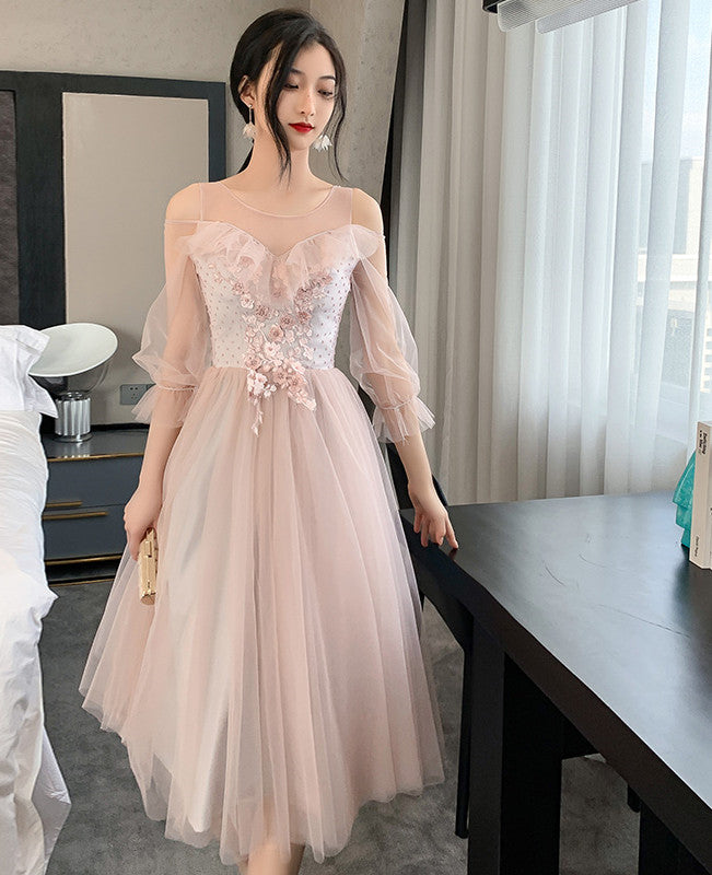 Pink Bridesmaid Dress New Summer Fairy Temperament Korean Wedding Sisters Dress Image