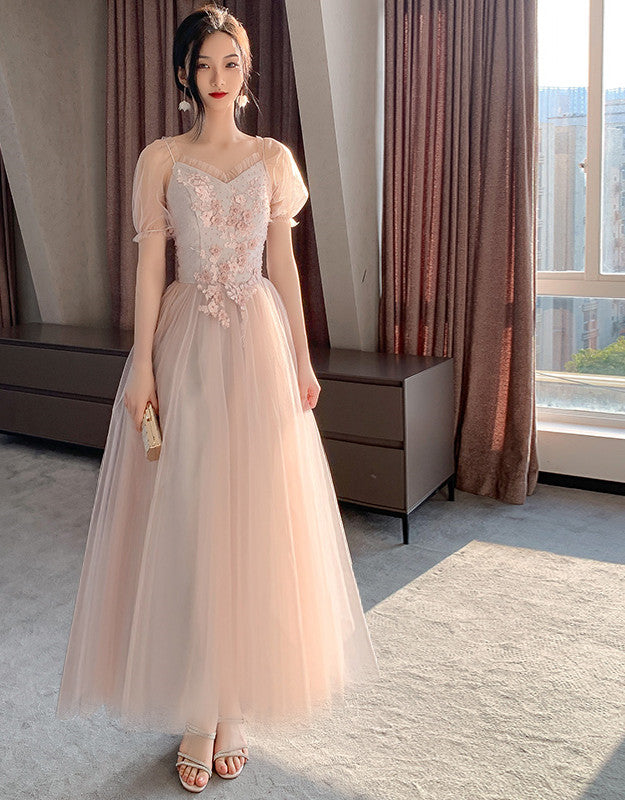 Pink Bridesmaid Dress New Summer Fairy Temperament Korean Wedding Sisters Dress Image