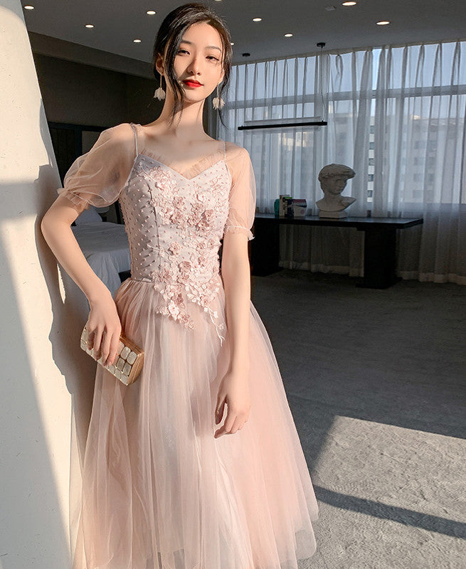 Pink Bridesmaid Dress New Summer Fairy Temperament Korean Wedding Sisters Dress