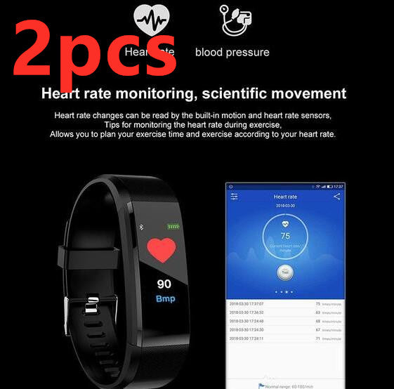 Smart Bracelet With Bluetooth Wristband Heart Rate Monitor Watch Activity Fitness Tracker Image