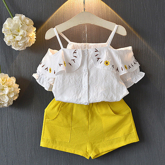 Kids Girls Clothes For Baby Girl Kids T-Shirt Shorts Suit Image