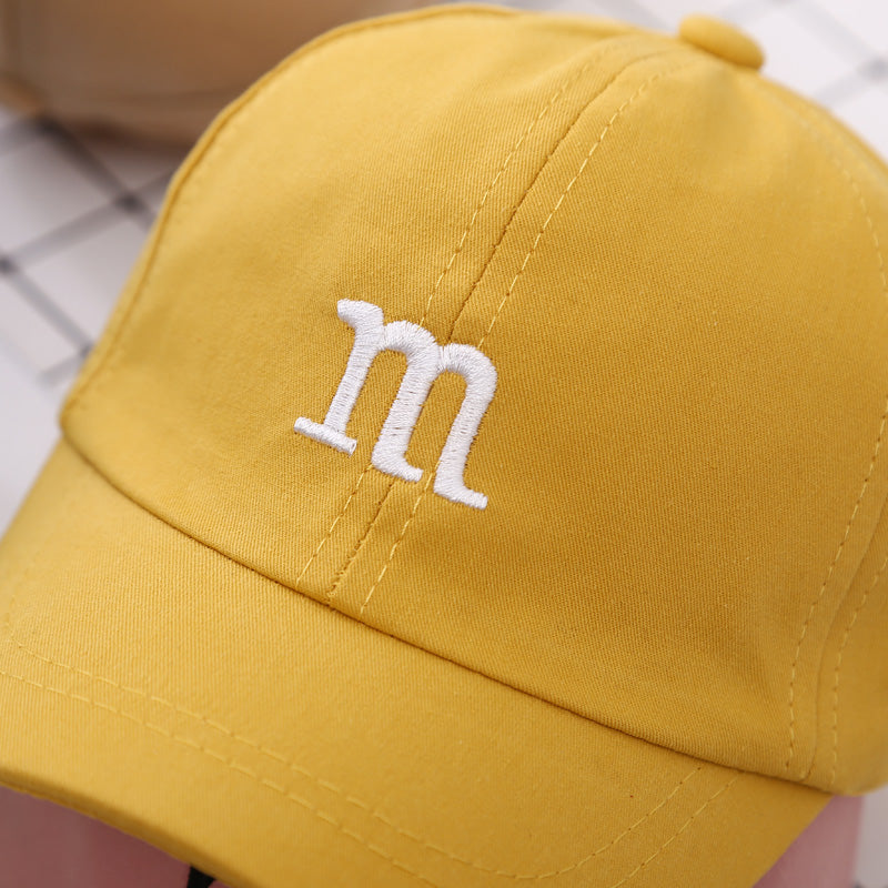 Baseball Cap Boy Letter M Embroidered Children's Cotton Spring and Autumn Hat Cap Image