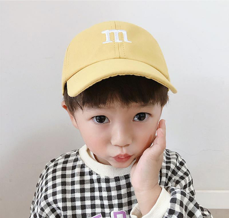 Baseball Cap Boy Letter M Embroidered Children's Cotton Spring and Autumn Hat Cap Image