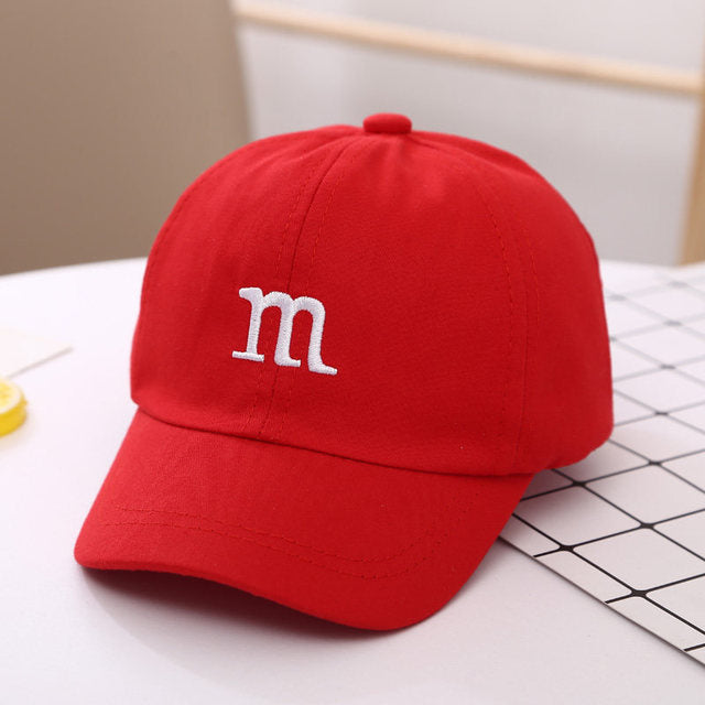 Baseball Cap Boy Letter M Embroidered Children's Cotton Spring and Autumn Hat Cap Image