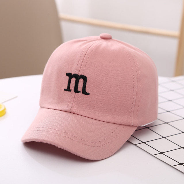 Baseball Cap Boy Letter M Embroidered Children's Cotton Spring and Autumn Hat Cap Image