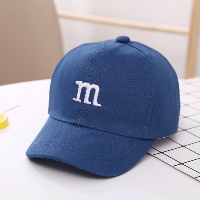 Baseball Cap Boy Letter M Embroidered Children's Cotton Spring and Autumn Hat Cap Image