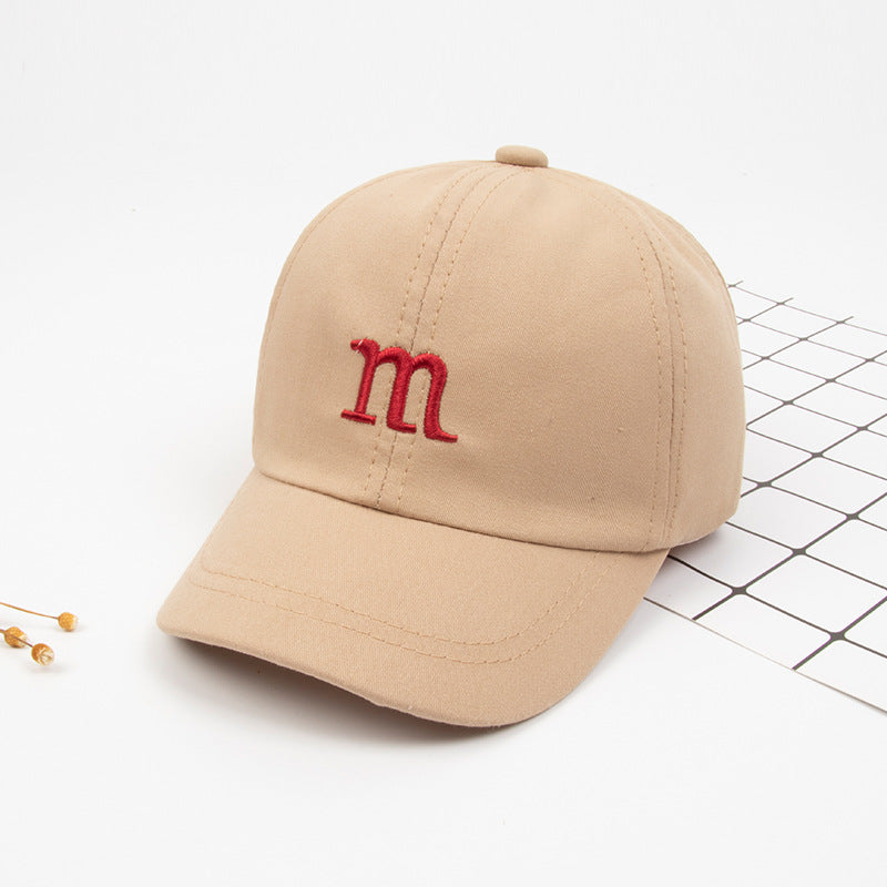 Baseball Cap Boy Letter M Embroidered Children's Cotton Spring and Autumn Hat Cap Image