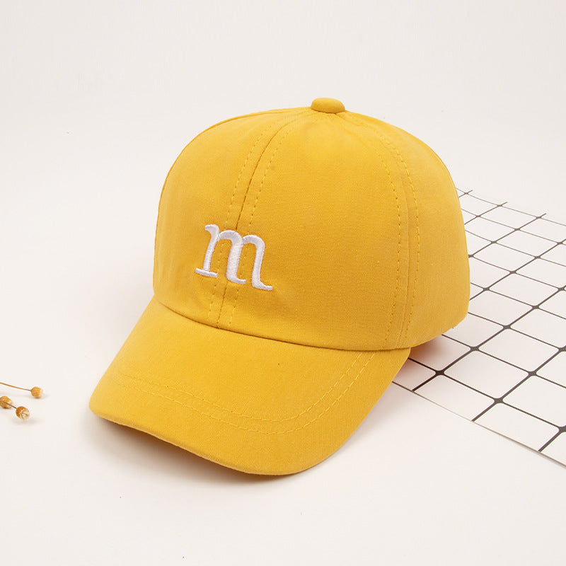 Baseball Cap Boy Letter M Embroidered Children's Cotton Spring and Autumn Hat Cap Image