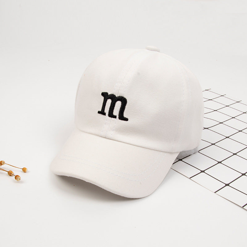 Baseball Cap Boy Letter M Embroidered Children's Cotton Spring and Autumn Hat Cap Image