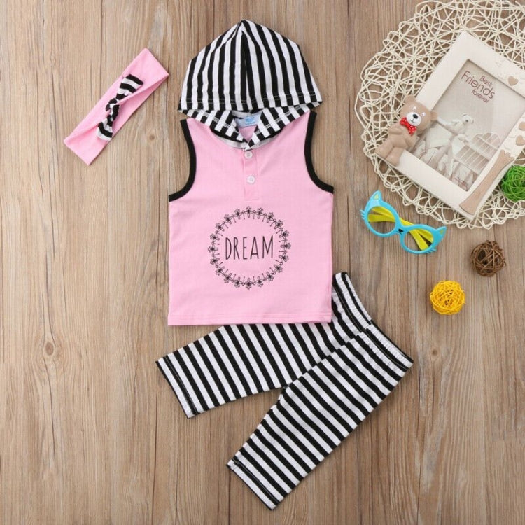 Toddler Kids Baby Girl 1T-6T Hoodie Top Pants Striped Leggings Headband Outfit Clothes Image