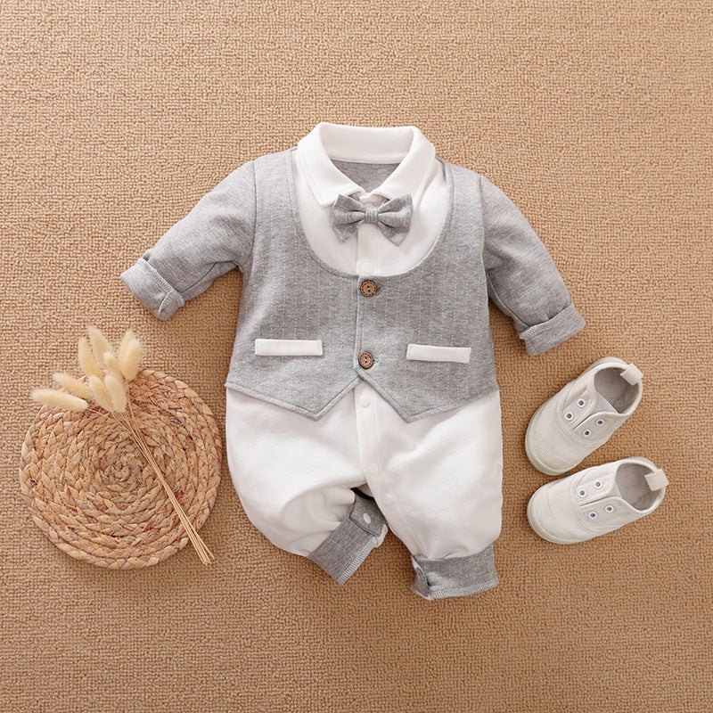 Baby Jumpsuit Spring And Autumn Models Foreign Trade Gentleman Baby Clothes Long-Sleeved Baby Clothes Baby Clothes Image