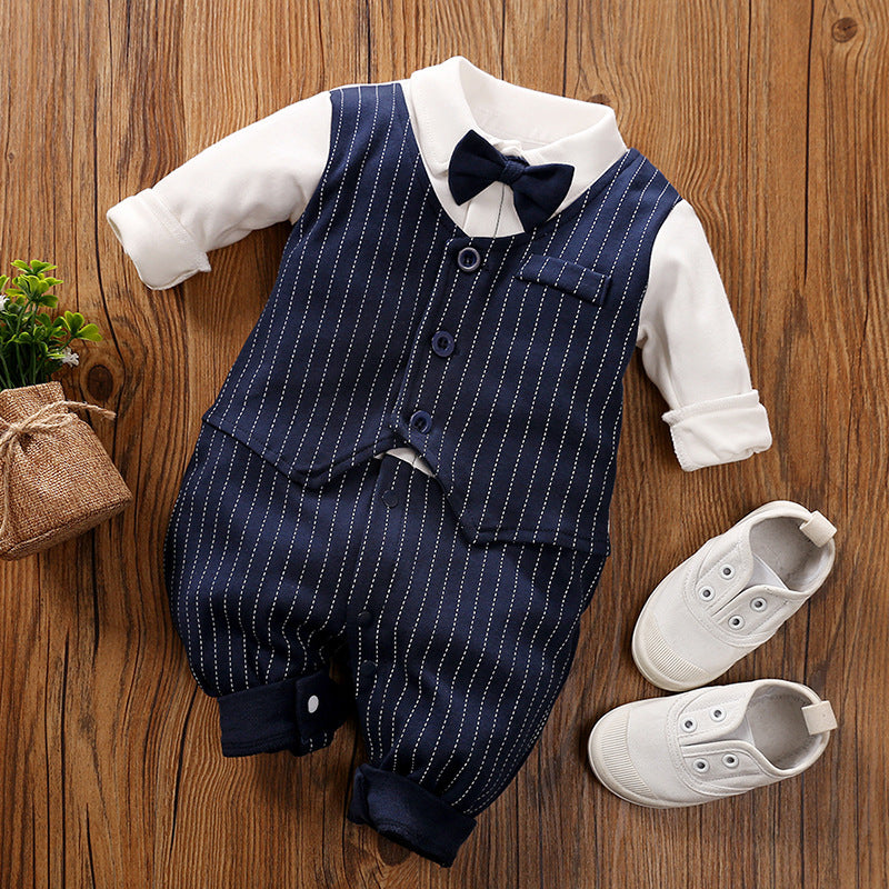 Baby Jumpsuit Spring And Autumn Models Foreign Trade Gentleman Baby Clothes Long-Sleeved Baby Clothes Baby Clothes Image