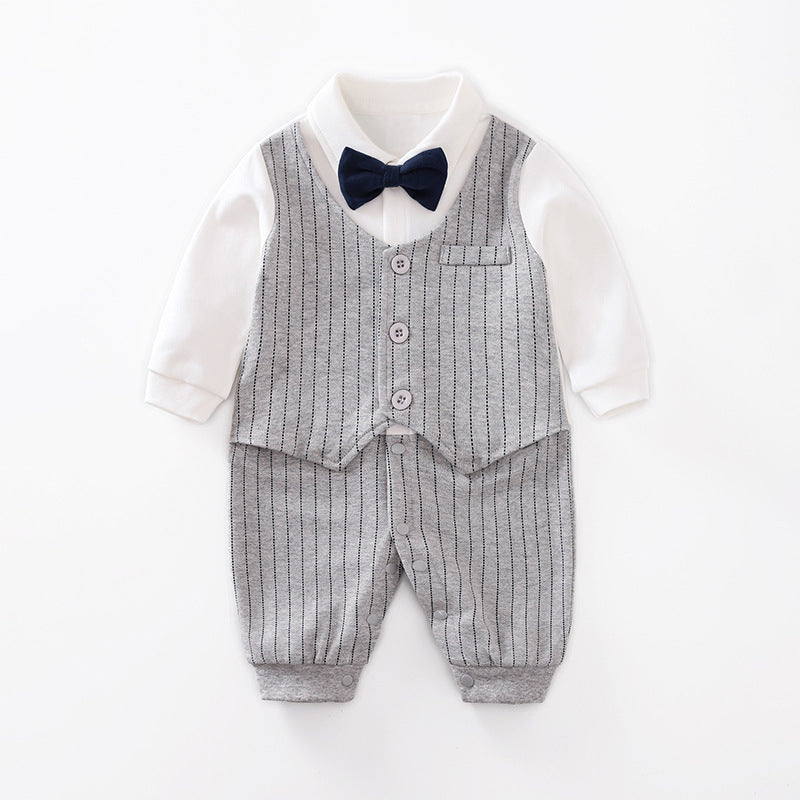Baby Jumpsuit Spring And Autumn Models Foreign Trade Gentleman Baby Clothes Long-Sleeved Baby Clothes Baby Clothes Image