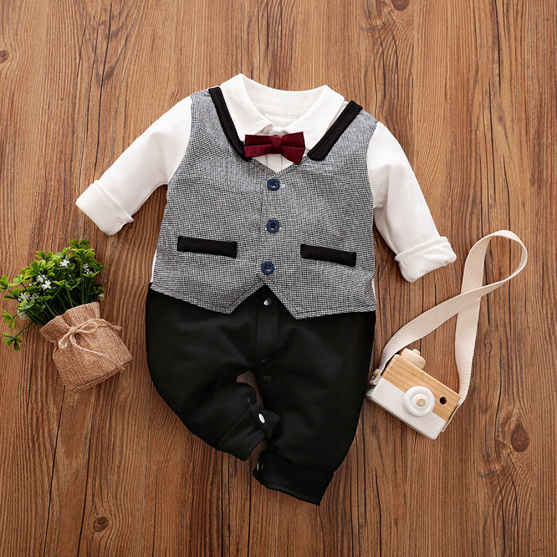 Baby Jumpsuit Spring And Autumn Models Foreign Trade Gentleman Baby Clothes Long-Sleeved Baby Clothes Baby Clothes Image
