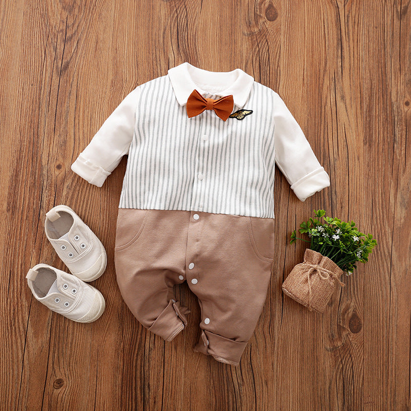 Baby Jumpsuit Spring And Autumn Models Foreign Trade Gentleman Baby Clothes Long-Sleeved Baby Clothes Baby Clothes Image