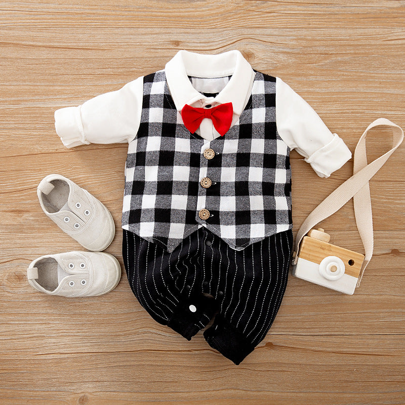 Baby Jumpsuit Spring And Autumn Models Foreign Trade Gentleman Baby Clothes Long-Sleeved Baby Clothes Baby Clothes Image