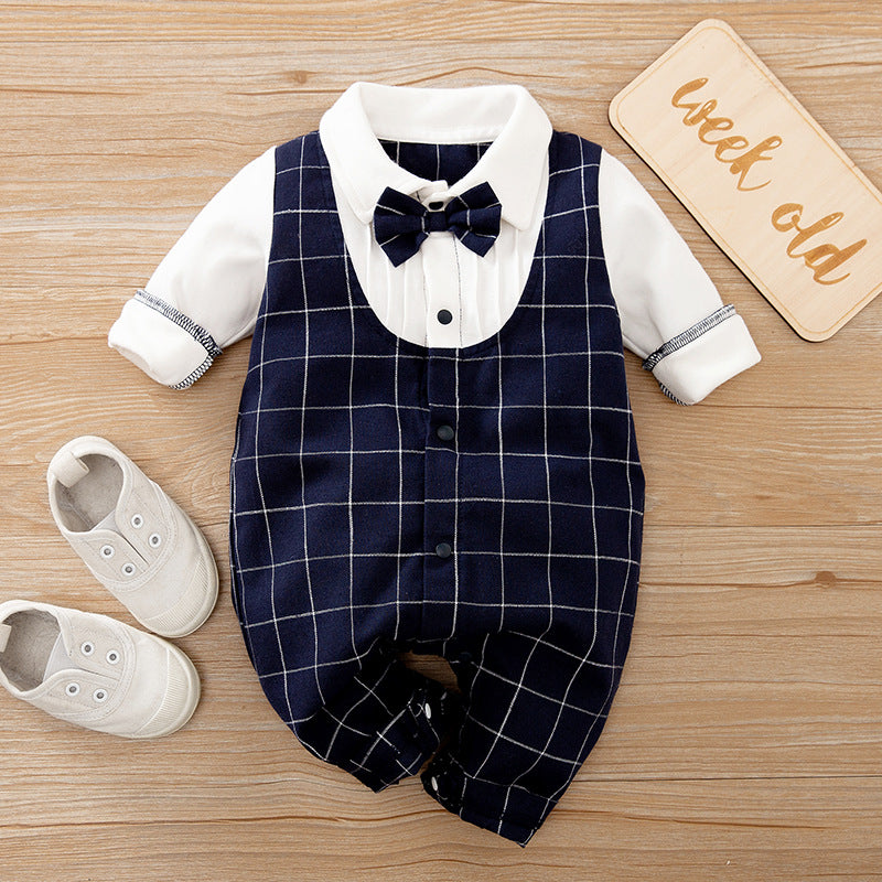 Baby Jumpsuit Spring And Autumn Models Foreign Trade Gentleman Baby Clothes Long-Sleeved Baby Clothes Baby Clothes Image