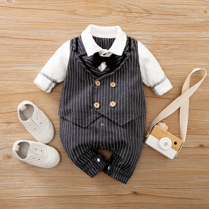 Baby Jumpsuit Spring And Autumn Models Foreign Trade Gentleman Baby Clothes Long-Sleeved Baby Clothes Baby Clothes Image