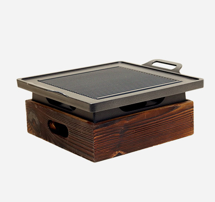 Wooden Seat Korean Style Grill Pan Grill Household Smokeless Image