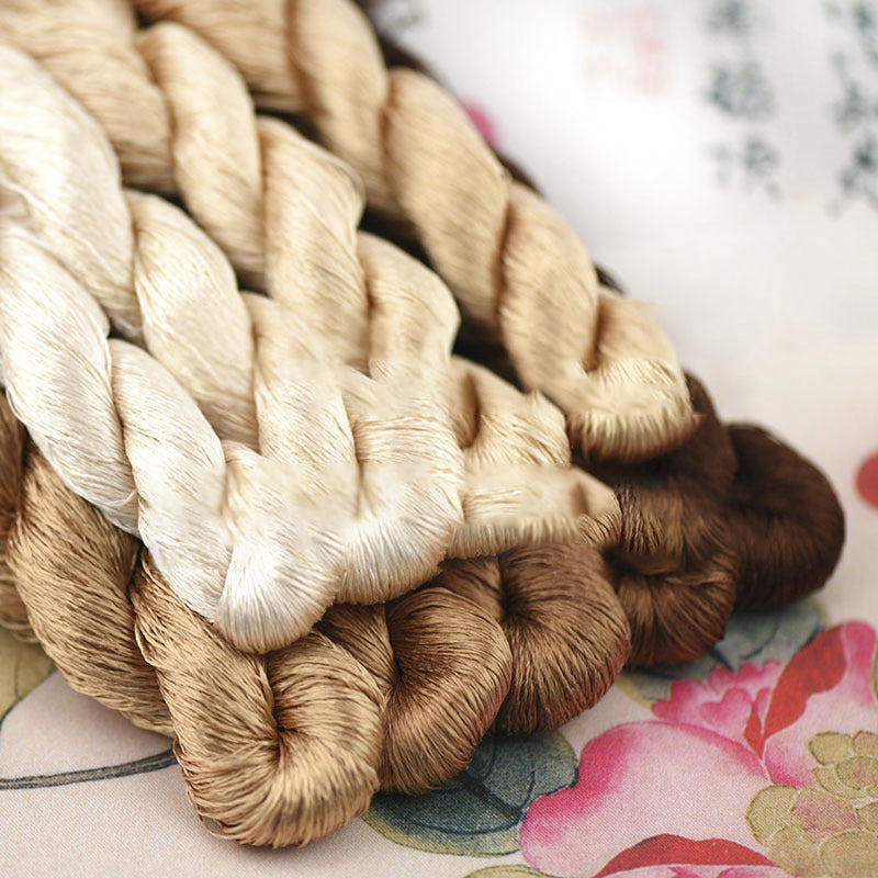 Wrapped Mulberry Silk Thread Large Branch Embroidery Thread Su Embroidery Wrapped Velvet Handmade Image